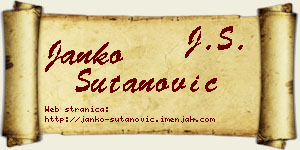 Janko Šutanović vizit kartica